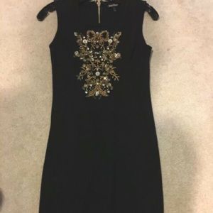 Juicy Couture Gold Embroidered Black Dress